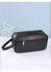 Men Fashion PU Leather Solid Color Phone Small Purse Clutch Hand Bag Wristlet Work Weekend Travel Camping Vacation Holiday Toiletry Water Proof Carry On Casual Business Bag Gifts For Men Back To Schoo