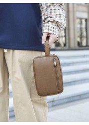 peach tree 1pc Men Business Clutch Bag Peach Tree Brand PU Square Pillow Wrist Wallet Pouch Crossbody Handbag Versatile Storage Bag For Business Travel Gifts For Men Father s Day Valentine s Day