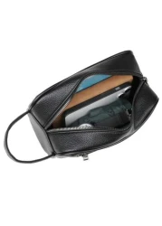 Portable Toiletry Bag Men s Handbag Sports Business Travel Storage Bag Small Black Zipper Lychee Pattern Clutch Toiletry Bag College Student Handbag Outdoor Travel Work And School Holiday Essentials I