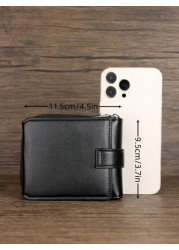 HOVI S Fashionable Minimalist Snap Short Wallet Business Casual Compact Multi Functional Multi Card Slot Wallet Coin Purse Card Holder Men s Wallet