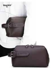 saroxi Men s Large Capacity Fashionable Casual Outdoor Travel Hand Clutch Wrist Bag Compact Design Suitable For Work Office Young Students Stylish Gift Choice Vintage Men Essentials