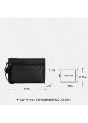 Coach Unisex Clutch Bag Zipper Wristlet Wallet Large Purse With Detachable Strap