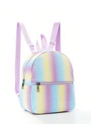 1pc Girls Quilted Cute Campus Style Backpack Casual Street Style Backpack Suitable For School Student Backpack Outdoor Hiking Vacation Daily Commuting Holiday Gift