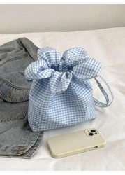 1pc Cute Crossbody Small Flower Bag Small Fresh Mobile Phone Bag Simple Plaid Walking Shoulder Bag Commuter Storage Bag Versatile Casual Bag Meets Basic Storage Needs Suitable For Outdoor Daily Use