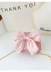 1pc Fashion Children s Bag Girl Bow Crossbody Bag Cute Princess Style Coin Purse Pu Material Magnetic Buckle Closure With A Sweet Bow Pattern Crossbody Bag Suitable For Girls To Go Shopping Attend Par