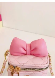 Bow Design Girls Mini Chain Strap Versatile Chic Shoulder Bag