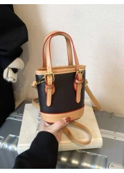 Mini Dual Strap Bucket Bag Crossbody Bag Handbag Mini Makeup Bucket Storage Bag Super Mini Bag Mainly Used For Hanging Decorations Relatively Small Capacity