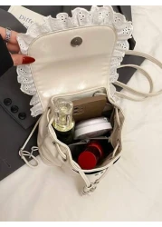 حقيبة يد بشريط زهري ذات لونين أنيقة وعصرية، مقاومة للماء وخفيفة الوزن، مناسبة للتنقل واستخدام خارج المنزل