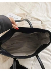 Lightweight Business Casual Stitch Detail Shoulder Tote Bag For Women Rookies White Collar Workers For Teen Girls Women College Students Rookies White Collar Workers Perfect For Office College Work Bu