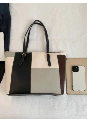 Fashionable Large Capacity Multi Pocket Over The Shoulder Tote Bag 32 12 28cm Casual Women s Large Handbag Fits Laptop Simple Stylish For Leisure Holiday