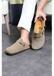 Land of Cork Unisex Suede Snap Closed Slippers - Anatomical Natural Cork Sole, Comfort