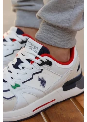 U.S. Polo Assn. أحذية رياضية مريحة ونعل كاجوال للرجال باللون الأبيض