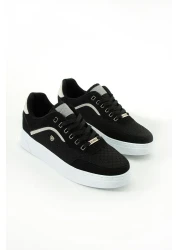 L.A Polo حذاء رياضي رجالي باللون الأسود والبيج يسمح بمرور الهواء