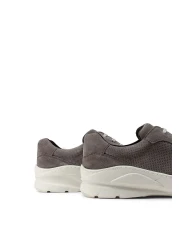 Deery حذاء رياضي رجالي من جلد الغزال باللون الرمادي