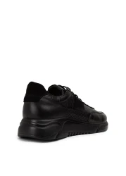 Deery حذاء رياضي جلد طبيعي أسود للرجال