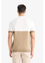 Defacto تي شيرت تريكو بأكمام قصيرة وياقة بولو بمقاس قياسي E4895ax25sm