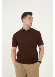 axxa تي شيرت رجالي بياقة بولو منقوشة