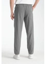 Klothy بنطال Kety رجالي مريح ذو مظهر كتان