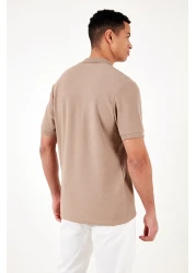 Buratti تي شيرت بولو رجالي من القطن بقصة عادية وسحاب وياقة بولو5902434