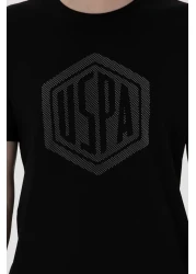 U.S. Polo Assn. تي شيرت أسود برقبة دائرية للرجال 50300382 -vr046