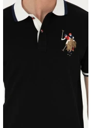 U.S. Polo Assn. تي شيرت أسود رجالي أساسي -50279559-VR046