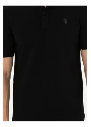 U.S. Polo Assn. الولايات المتحدة الأمريكية بولو Assn.تي شيرت رجالي أسود بقصة ضيقة GTP04IY024 DMLS