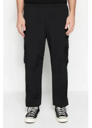 Trendyol Collection بنطال رياضي أسود من قماش المظلة الفني - TMNSS23PL00028
