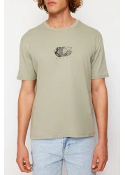  Collection تي شيرت قطني مطبوع بالنعناع كبير الحجم - TMNSS23TS00261