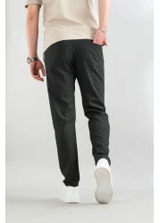 bombe Men's Smoked Flexible Lycra Ankle Length Casual Comfortable Side Pocket Fabric Trousers