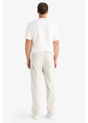 Defacto Gabardine Trousers Straight Fit Pocket Straight Leg B4089Ax24Sp