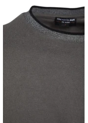  Collection Premium Anthracite Oversize/Wide Cut Knitwear Tape Textured Pique T-Shirt Tmnss23Ts00079