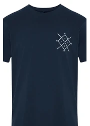  Collection Navy Blue Regular/Normal Cut Logo Printed 100% Cotton Short Sleeve T-Shirt Tmnss20Ts0984