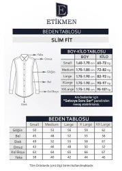 Etikmen قميص رجالي - أزرق داكن، Slimfit، أزرار بنية، صندوق هدايا