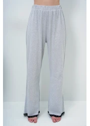 Trend Alaçatı Stili Grimelanj Wide Collar Scallop Detailed Bow Embroidered Blouse and Palazzo Pants Pajamas Suit Alc-X14066