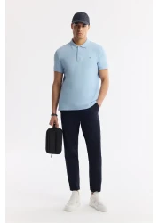 Avva Men's Blue Regular Fit 100% Cotton Quick Dry Non Curling Polo Neck T-Shirt B001032