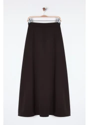  Collection Brown Flounce Maxi Denim Skirt Twoss25Et00005