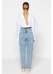  Collection Light Blue High Waist Mom Jeans TWOAW24JE00076