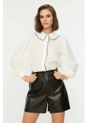  Collection White Woven Shirt with Embroidery Detail - Regular Fit TWOAW21GO0302