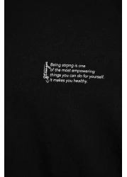  Collection Oversize Black Cotton Minimal T-Shirt - TMNSS23TS00084