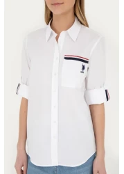 U.S. Polo Assn. White Long Sleeve Women's Shirt -50283571-VR013