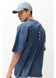  Collection Indigo Printed Oversize Cotton T-Shirt - Tmnss23Ts00166