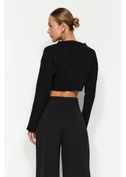  Collection بنطلون محبوك عالي الخصر بشريط فيلكرو مطوي وواسع الساق - TWOAW24PL00177