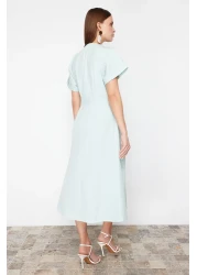  Collection Mint Waist Opening Midi Woven Shirt Dress TWOSS24EL00052