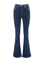  Collection Dark Blue Super High Waist Flare Jeans TWOSS23JE00064