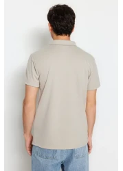  Collection تي شيرت بياقة بولو بسحاب عادي/عادي من Premium Stone TMNSS23PO00019