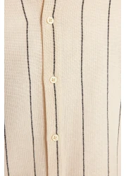  Collection قميص صيفي مخطط باللون الأسود الفاخر TMNSS23GO00063