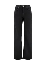  Collection جينز أسود عالي الخصر بأرجل واسعة TWOSS23JE00068