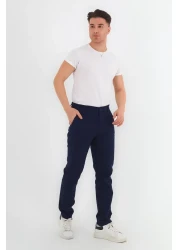  Collection Navy Blue Regular Fit Basic Chino Flexible Gabardine Pants Tmnss25Pl00019