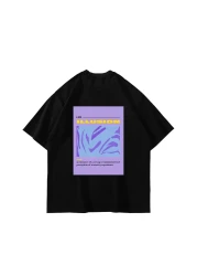 Sekizbiraltı Illusion Printed Black Premium Oversize Unisex T-Shirt