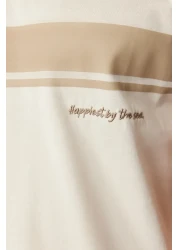  Collection Striped Printed 100% Cotton Short Sleeve T-Shirt - Crew Neck Tmnss24Ts00059